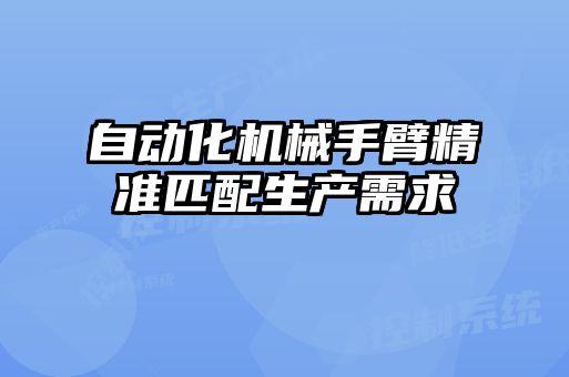 自動化機械手臂精準(zhǔn)匹配生產(chǎn)需求