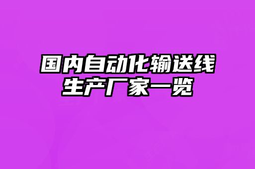 國內(nèi)自動(dòng)化輸送線生產(chǎn)廠家一覽