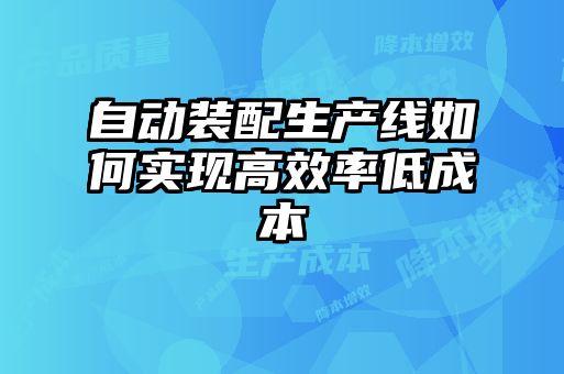 自動裝配生產(chǎn)線如何實(shí)現(xiàn)高效率低成本