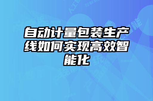 自動計(jì)量包裝生產(chǎn)線如何實(shí)現(xiàn)高效智能化