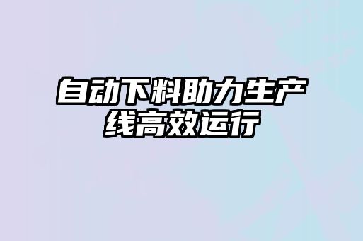 自動下料助力生產(chǎn)線高效運(yùn)行