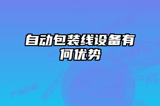自動(dòng)包裝線設(shè)備有何優(yōu)勢(shì)