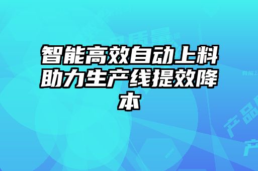 智能高效自動上料助力生產(chǎn)線提效降本